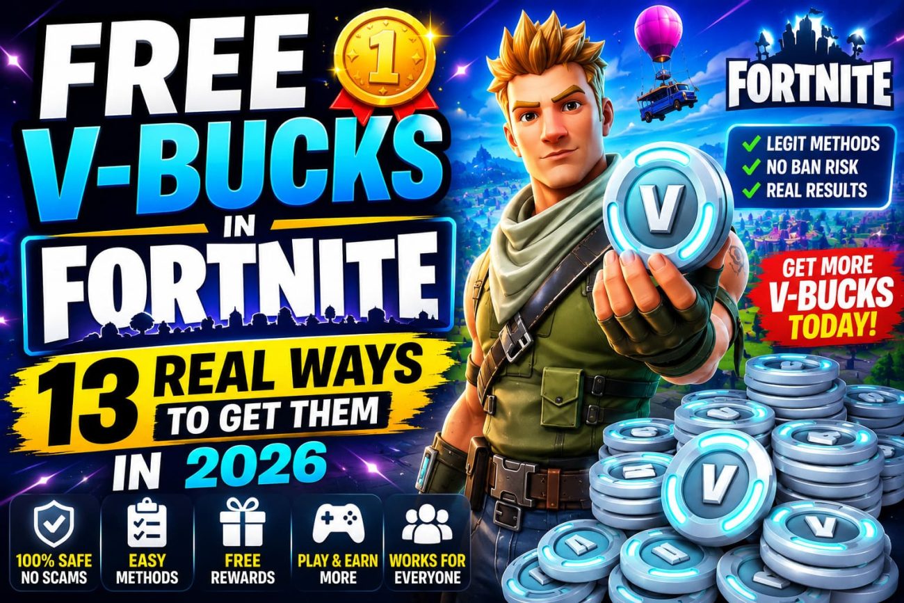 🥇Free V-Bucks in Fortnite: 13 Real Ways to Get Them in 2026
